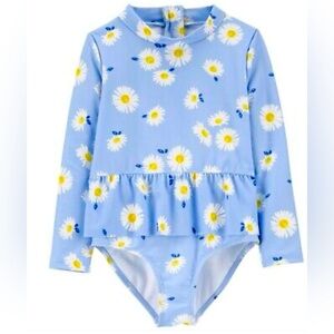 - Carter’s 3t/3a ruffled daisy rash guard carters swimsuit